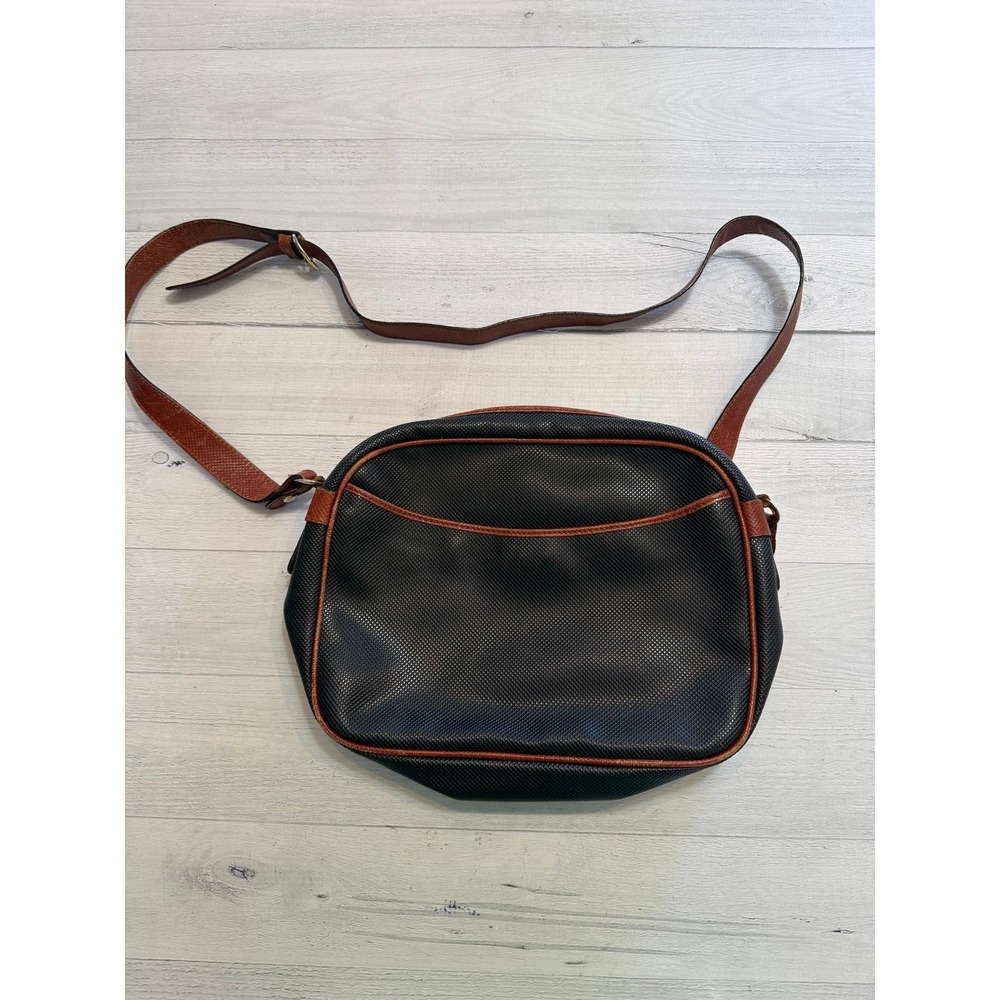 Bottega Veneta Black Crossbody Bag with Brown Trim